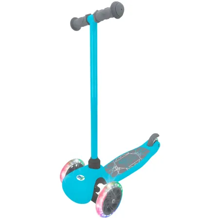 Monopattino 3 Ruote LED Bambini Pieghevole Azzurro Cuscinetti ABEC-5