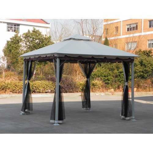 Gazebo Acciaio 3x3 Esterno Giardino con Zanzariera Tende Pareti Laterali Pergola