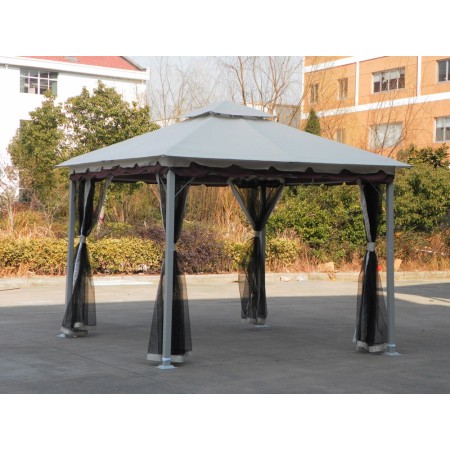 Gazebo Acciaio 3x3 Esterno Giardino con Zanzariera Tende Pareti Laterali Pergola