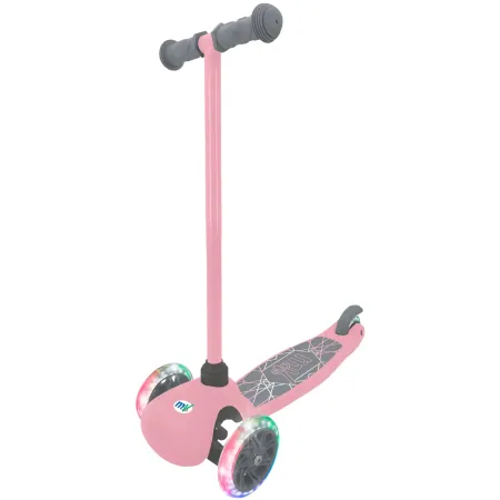 Monopattino 3 Ruote LED Bambini Pieghevole Rosa Cuscinetti ABEC-5