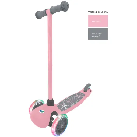 Monopattino 3 Ruote LED Bambini Pieghevole Rosa Cuscinetti ABEC-5