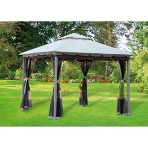 Gazebo Acciaio 3x3 Esterno Giardino con Zanzariera Tende Pareti Laterali Pergola