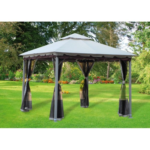 Gazebo Acciaio 3x3 Esterno Giardino con Zanzariera Tende Pareti Laterali Pergola