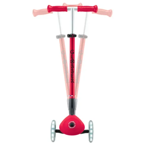 Monopattino 3 Ruote Bambini Pieghevole Regolabile Ruote LED Rosso Nero