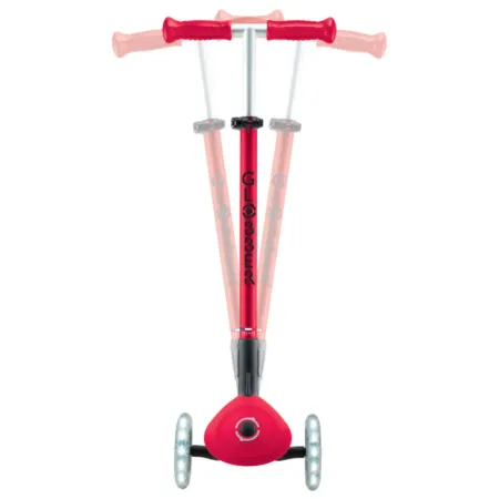Monopattino 3 Ruote Bambini Pieghevole Regolabile Ruote LED Rosso Nero