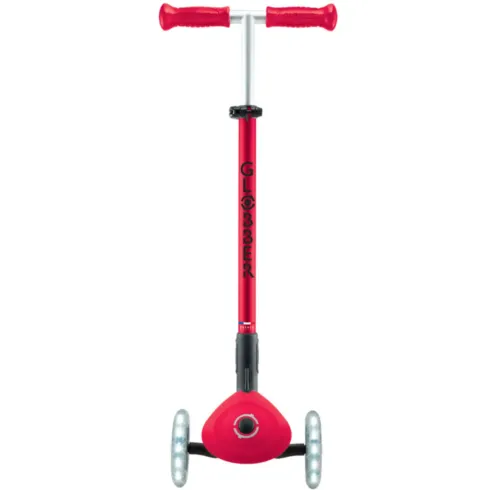 Monopattino 3 Ruote Bambini Pieghevole Regolabile Ruote LED Rosso Nero