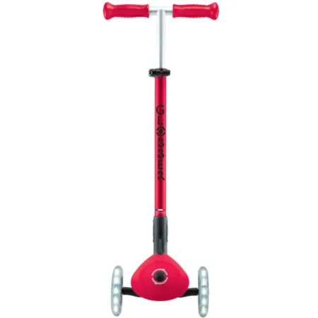 Monopattino 3 Ruote Bambini Pieghevole Regolabile Ruote LED Rosso Nero