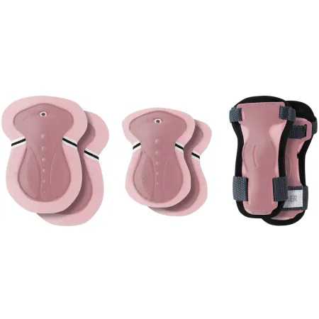 Set Protezioni per Bambini Gomiti Ginocchia Polsi Rosa Pastello XXS