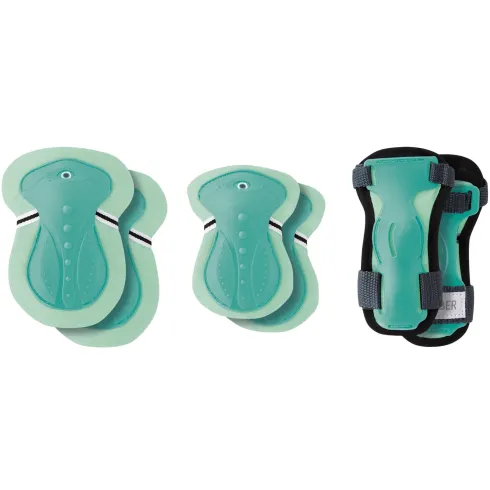 Protezioni Bambini XS Gomiti Ginocchia Polsi Verde Bici Monopattino