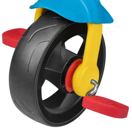Triciclo Bambini Blu Rosso Giallo in Metallo Cestino Ribalta Cintura