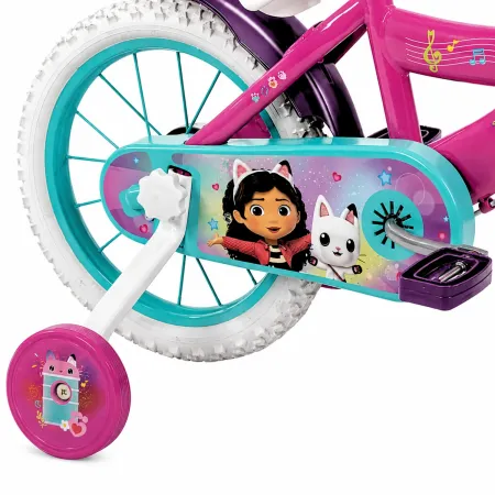 Bicicletta per Bambini con Rotelle Gabby Dollhouse 16" Rosa Bianco