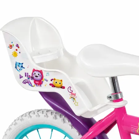 Bicicletta per Bambini con Rotelle Gabby Dollhouse 16" Rosa Bianco