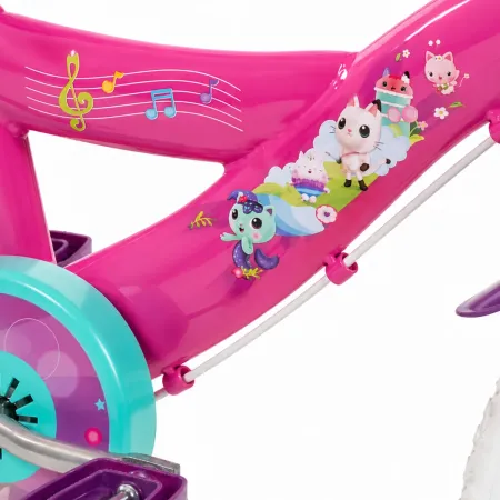 Bicicletta per Bambini con Rotelle Gabby Dollhouse 16" Rosa Bianco