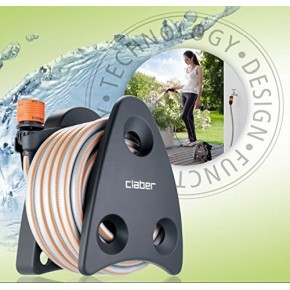 Porta Tubo Cleber da Parete per Innaffiare Avvolgitubo da Giardino con Lancia 2