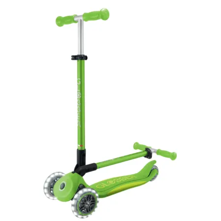 Monopattino 3 Ruote Bambini Pieghevole Regolabile Ruote LED Verde
