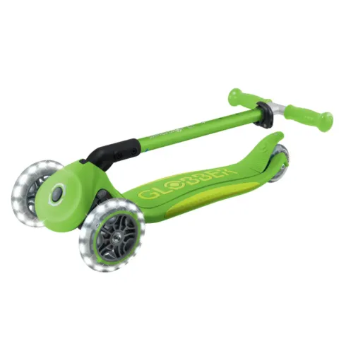 Monopattino 3 Ruote Bambini Pieghevole Regolabile Ruote LED Verde