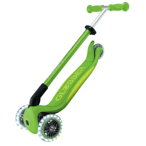 Monopattino 3 Ruote Bambini Pieghevole Regolabile Ruote LED Verde