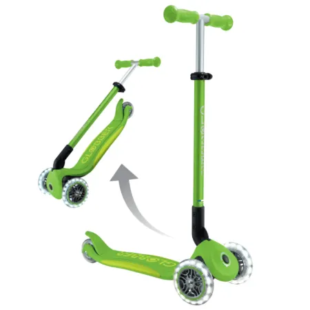 Monopattino 3 Ruote Bambini Pieghevole Regolabile Ruote LED Verde