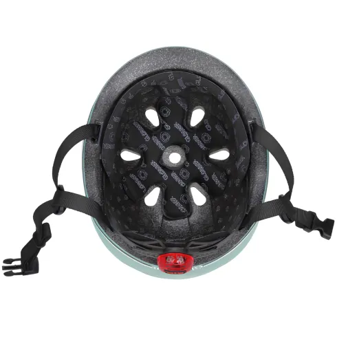 Casco per Bambini 45-51cm Verde Salvia LED Posteriori Monopattino