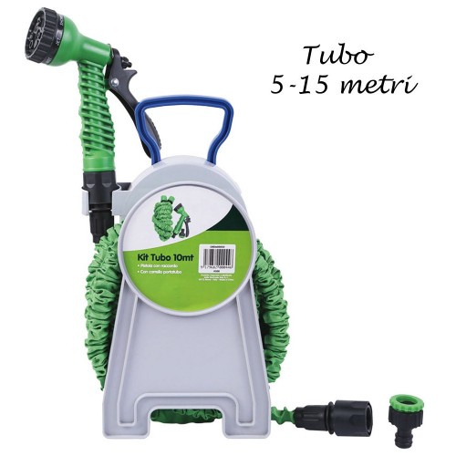 Avvolgi Tubo Magico Acqua Irrigazione Estensibile Allungabile Giardino Carrello
