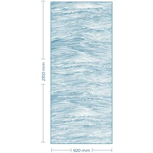 Pannello per Porta Blindata Alluminio Grigio Effetto Onde 90x210 cm