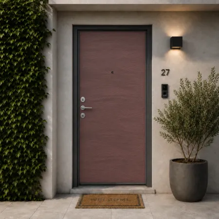 Pannello per Porta Blindata Alluminio Rame Effetto Onde 90x210 cm