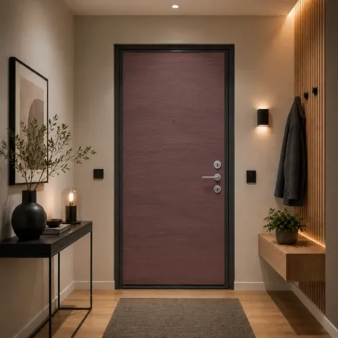 Pannello per Porta Blindata Alluminio Rame Effetto Onde 90x210 cm