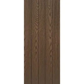 Pannello per Porta Blindata Alluminio Noce Effetto Perlina 90x210 cm
