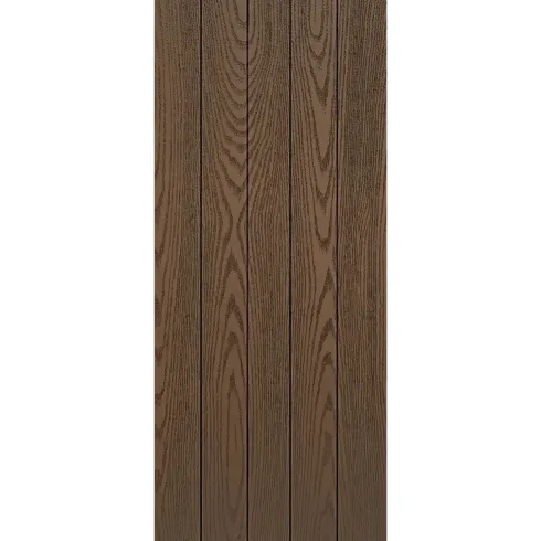 Pannello per Porta Blindata Alluminio Noce Effetto Perlina 90x210 cm