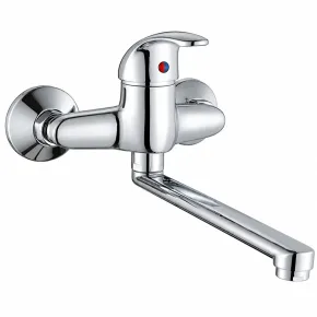 Miscelatore Lavello a Muro Monocomando Ottone Cromato Cartuccia 40 mm