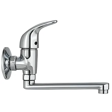 Miscelatore Lavello a Muro Monocomando Ottone Cromato Cartuccia 40 mm