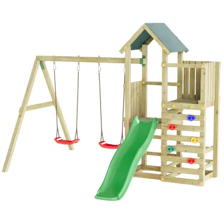 Parco Giochi Bimbi da Giardino in Legno Altalena Scivolo Picnic Tavolo