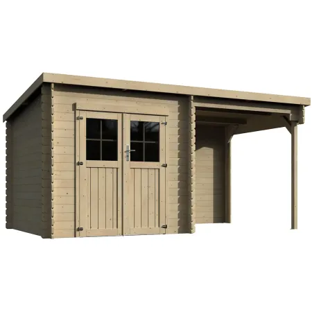 Casetta in Legno 28 mm con Portico 443x229 cm da Giardino Block House