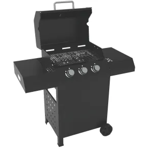 Barbecue a Gas 3 Fuochi 8,5 kW con Coperchio Termometro Pietra Lavica