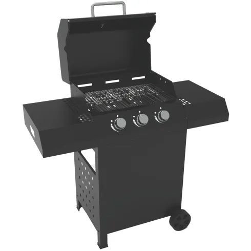 Barbecue a Gas 3 Fuochi 8,5 kW con Coperchio Termometro Pietra Lavica