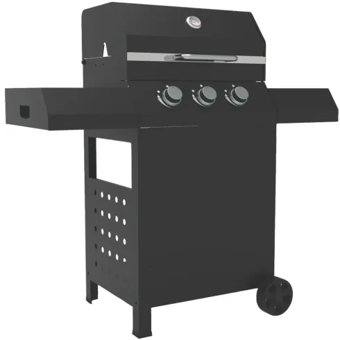 Barbecue a Gas 3 Fuochi 8,5 kW con Coperchio Termometro Pietra Lavica