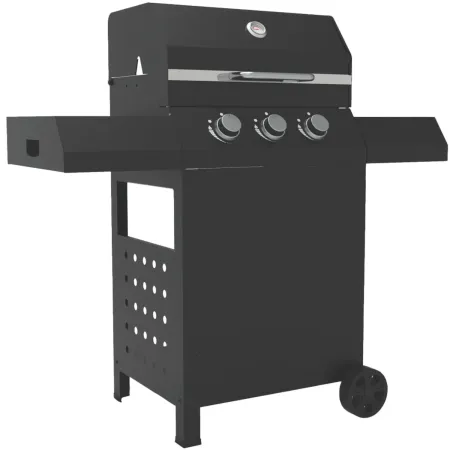 Barbecue a Gas 3 Fuochi 8,5 kW con Coperchio Termometro Pietra Lavica