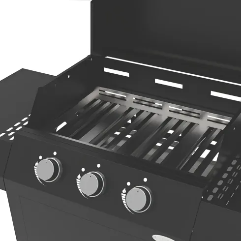 Barbecue a Gas 3 Fuochi 8,5 kW con Coperchio Termometro Pietra Lavica