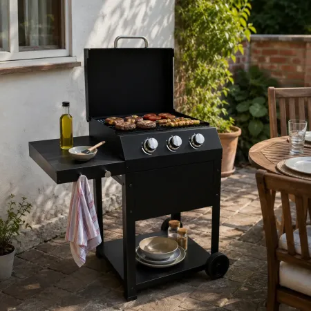 Barbecue da Esterno a Gas 3 Bruciatori 8,5 kW in Acciaio Inox