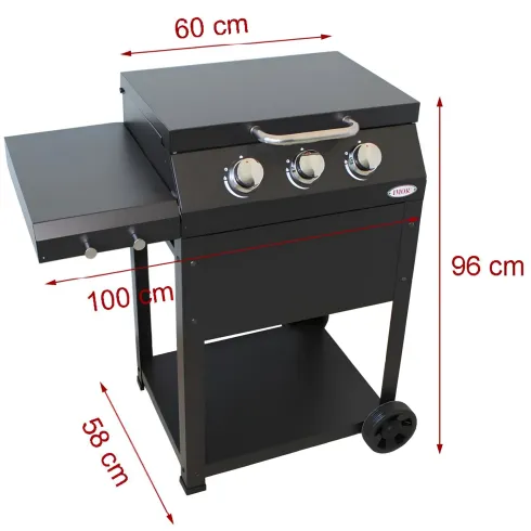 Barbecue da Esterno a Gas 3 Bruciatori 8,5 kW in Acciaio Inox