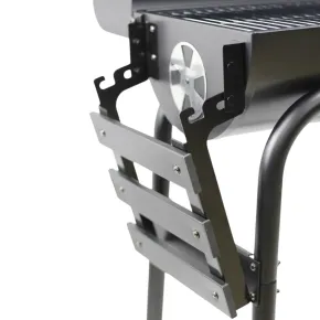 Barbecue a Carbone con Affumicatore e Griglia Inox con Coperchio 2