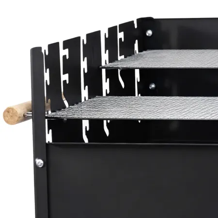 Barbecue a Carbone da Giardino con Ripiano e Griglia Inox Regolabile
