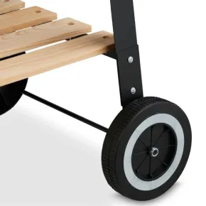 Barbecue a Carbonella con Griglia Inox Regolabile e Ripiani in Legno 2