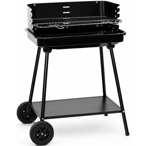 Barbecue a Carbonella da Giardino con Griglia Regolabile Paravento