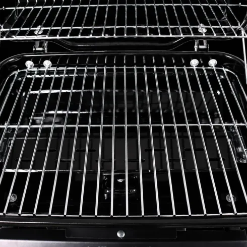 Barbecue a Gas 2 Bruciatori da Giardino 7,5 kW con Ripiano Ruote