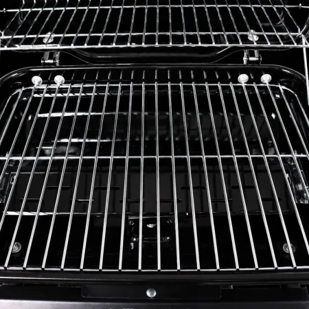 Barbecue a Gas 2 Bruciatori da Giardino 7,5 kW con Ripiano Ruote