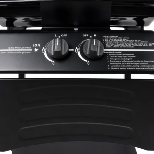Barbecue a Gas 2 Bruciatori da Giardino 7,5 kW con Ripiano Ruote