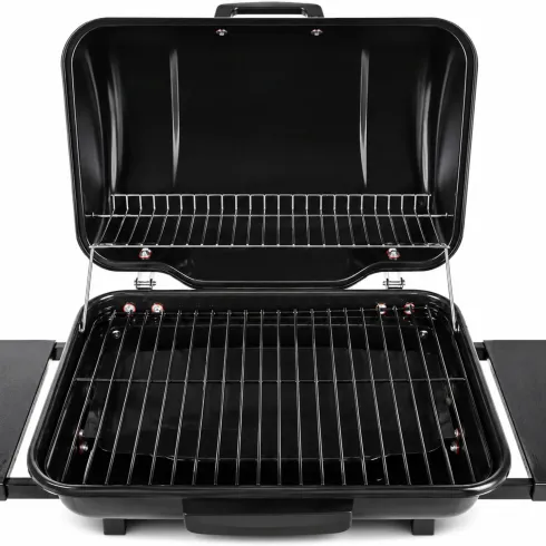 Barbecue a Gas 2 Bruciatori da Giardino 7,5 kW con Ripiano Ruote
