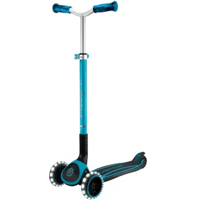 Monopattino per Bambini a 3 Ruote Celeste Regolabile con Luci LED