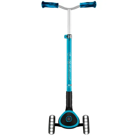 Monopattino per Bambini a 3 Ruote Celeste Regolabile con Luci LED